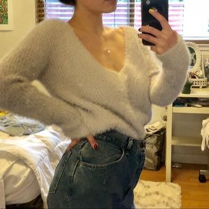 Fuzzy cropped sweater